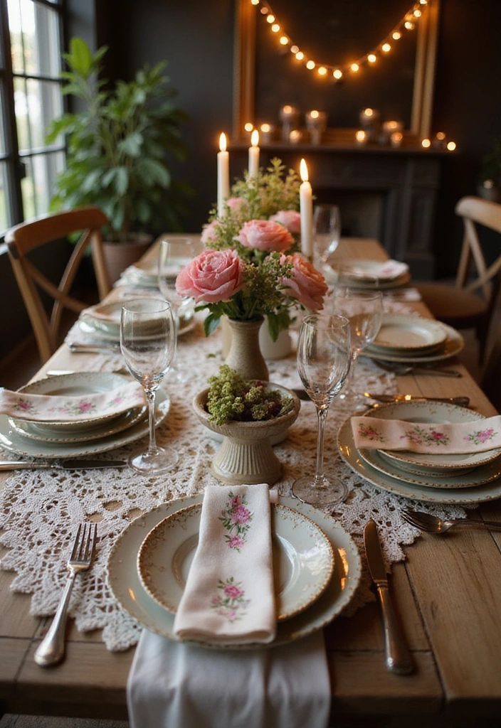 21 Rustic Wedding Home Decor Ideas to Elevate Your Celebration - 3. Vintage Table Settings