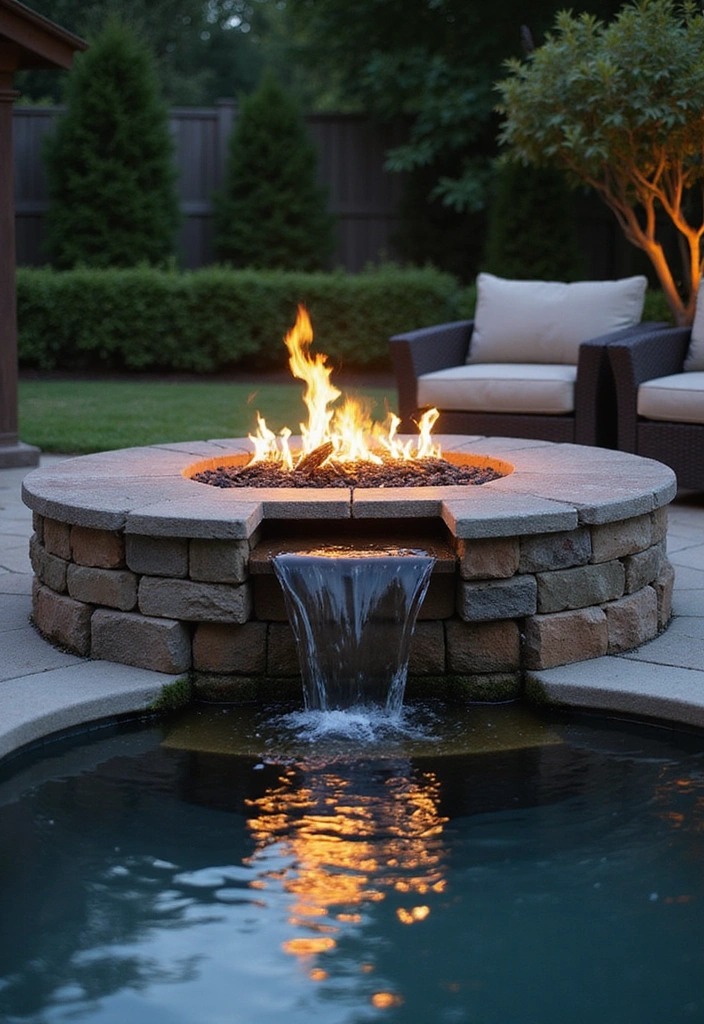 23 Best Fire Pit DIY Ideas to Transform Your Outdoor Decor - 9. Fire Pit with Water Features