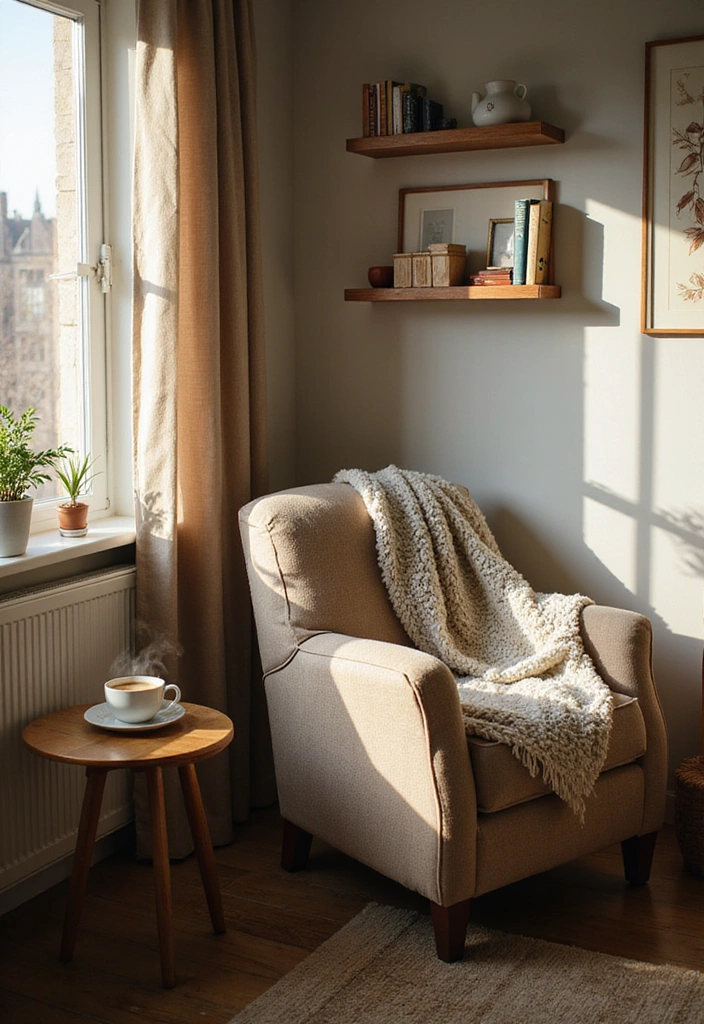 21 Small Cozy Living Room Ideas - 4. Create a Cozy Nook