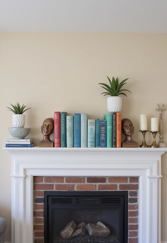 23 Living Room Fireplace Decor Ideas - 8. Incorporate Books