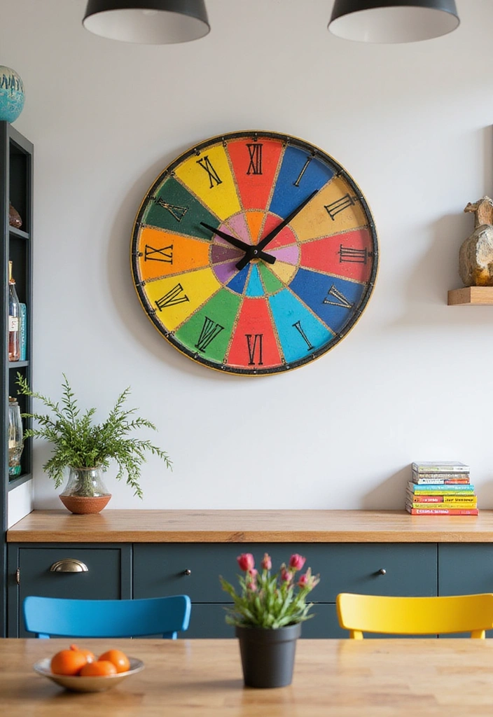 20 Colorful Kitchen Ideas: Brighten Your Home Decor with Vibrant Accents - 17. Colorful Wall Clocks