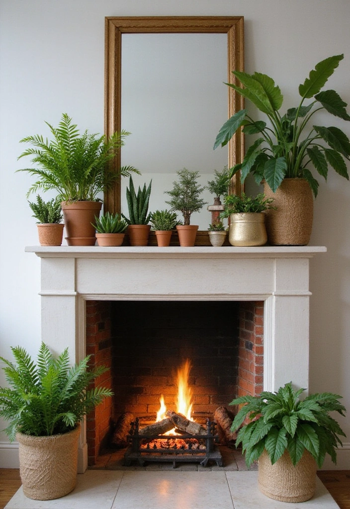21 Fireplace Plant Decor Ideas - 21. Eco-Friendly Decor