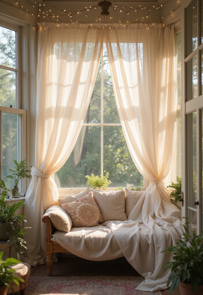22 Sun Soaked Space Ideas: Bohemian Sunroom Decor - 12. Dreamy Canopies