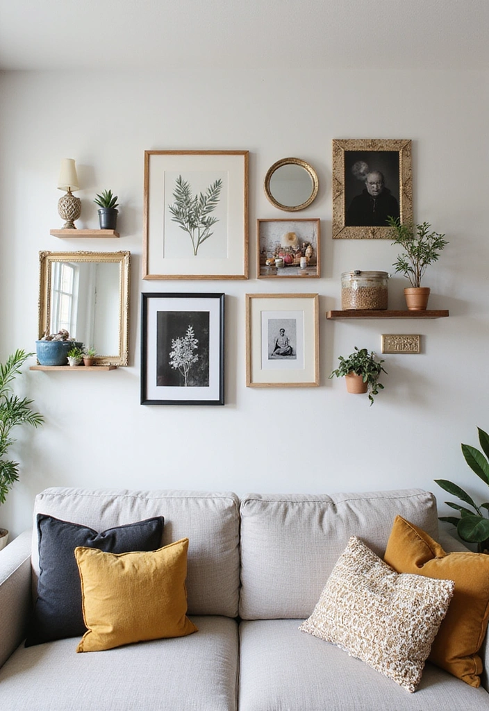 23 Cozy Mid Century Modern Living Rooms: Scandinavian-Inspired Decor Ideas - 8. Artful Wall Decor for Personality