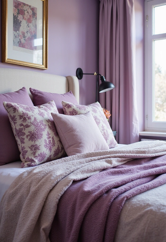 20 Purple Bedroom Ideas - 20. Seasonal Purple Decor