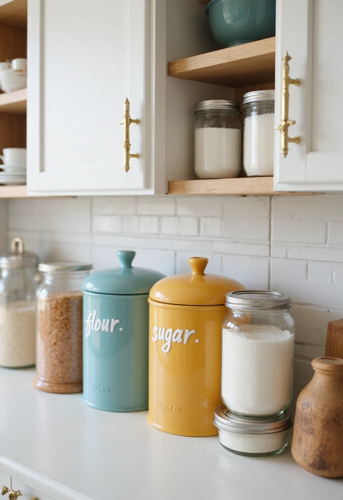 20 Colorful Kitchen Ideas: Brighten Your Home Decor with Vibrant Accents - 18. Vibrant Kitchen Canisters