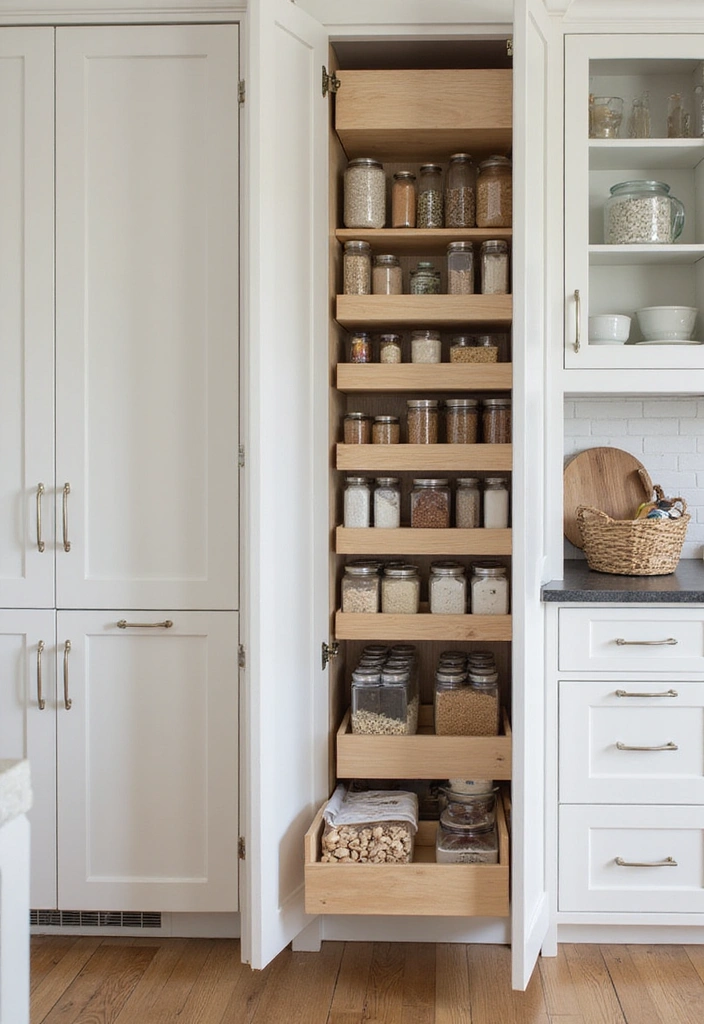 20 Japandi Kitchen Decor Ideas - 10. Streamlined Storage Solutions