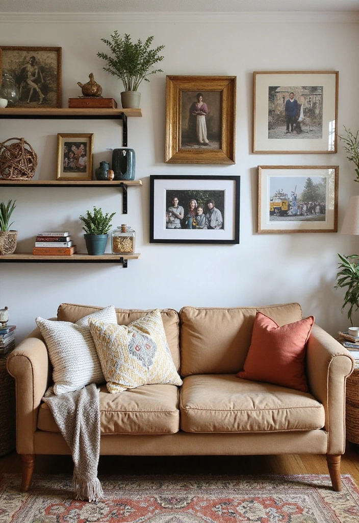 24 Cozy & Latest Boho Living Room Ideas - 19. Personalized Decor