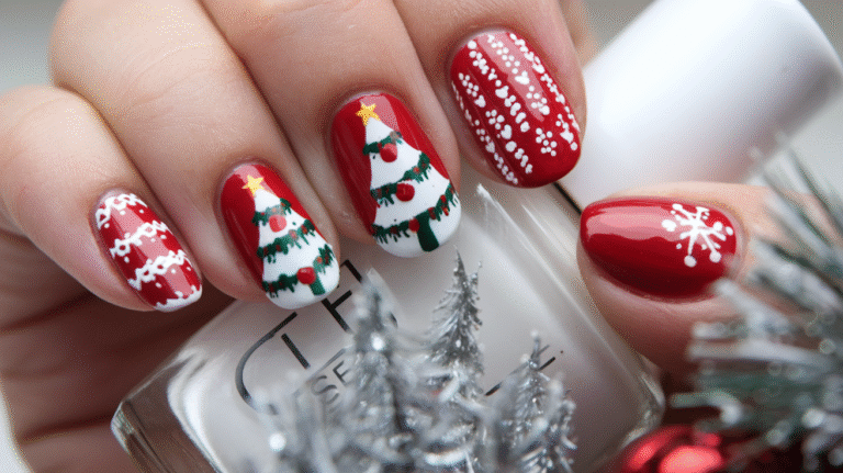 35 Red Christmas Nail Designs That Sleigh All Season Long
