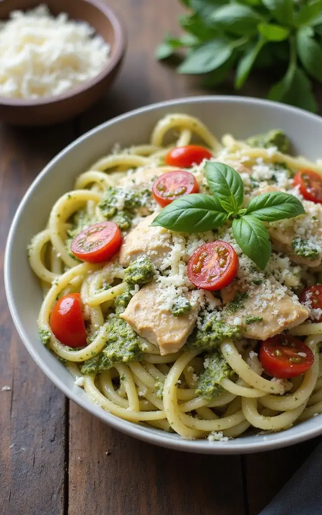 5 Mouthwatering White Chicken Ideas That Will Make You Drool! - 4. White Chicken Pesto Pasta