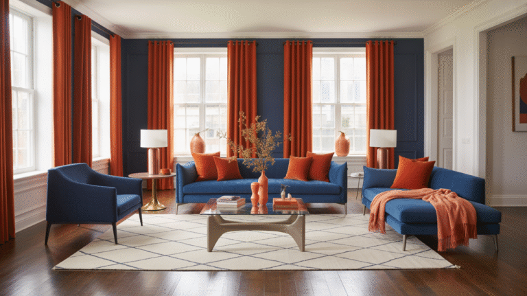 23 Navy and Orange Living Room Ideas That Completely Transform Your Space