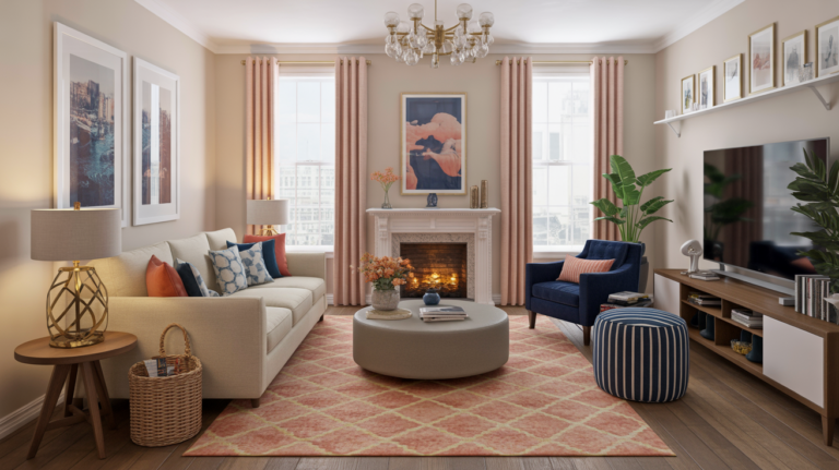 24 Coral and Navy Living Room Ideas That’ll Instantly Transform Your Space