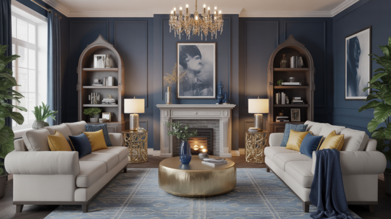 26 Navy and Gold Living Room Ideas You’ll Want to Steal Right Now